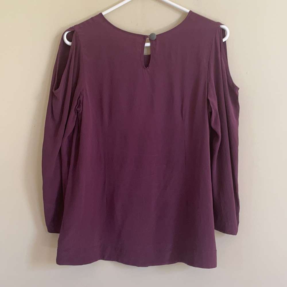 Jenny Han Purple Silk Open Shoulder Top View 6